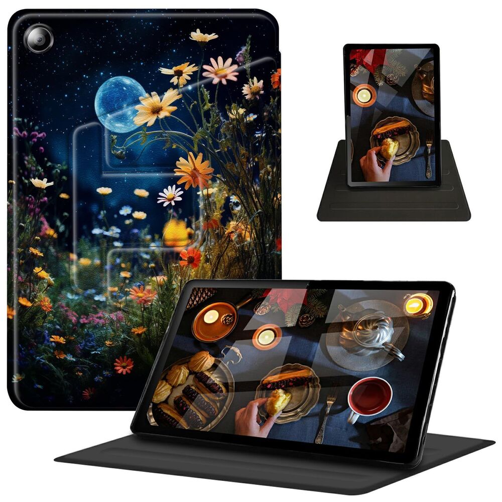 Wild Flower Garden Moon Case Amazon Fire HD 10 & Plus Tablet (11th Gen)